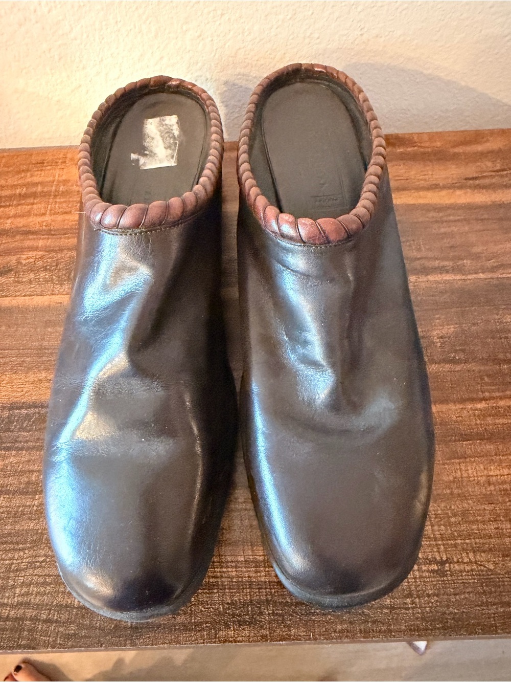 Cole Haan Brown Leather Platform Slip-On Clogs
